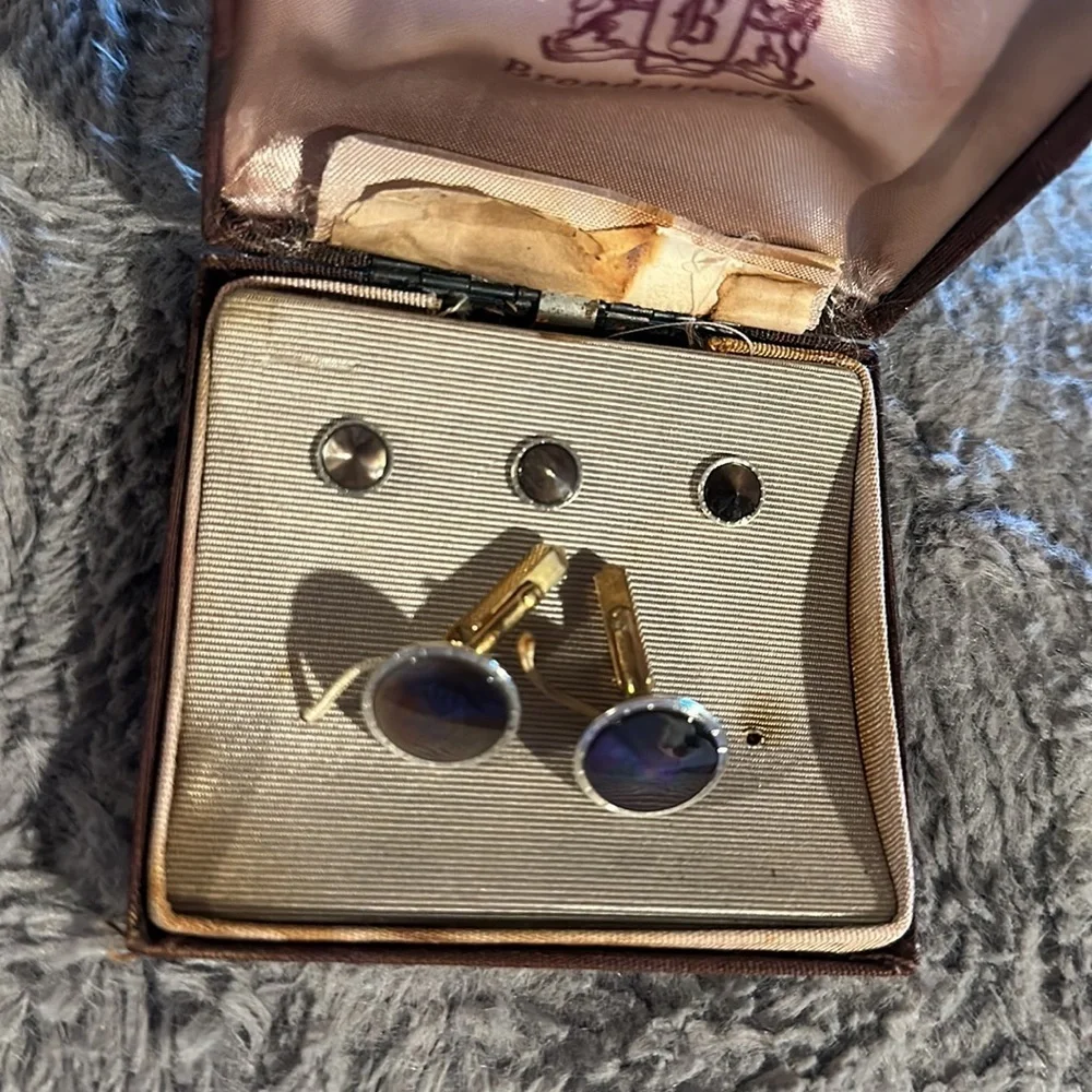 Very Vintage Broad street’s Cuff Link and button covers in original Box RARE!